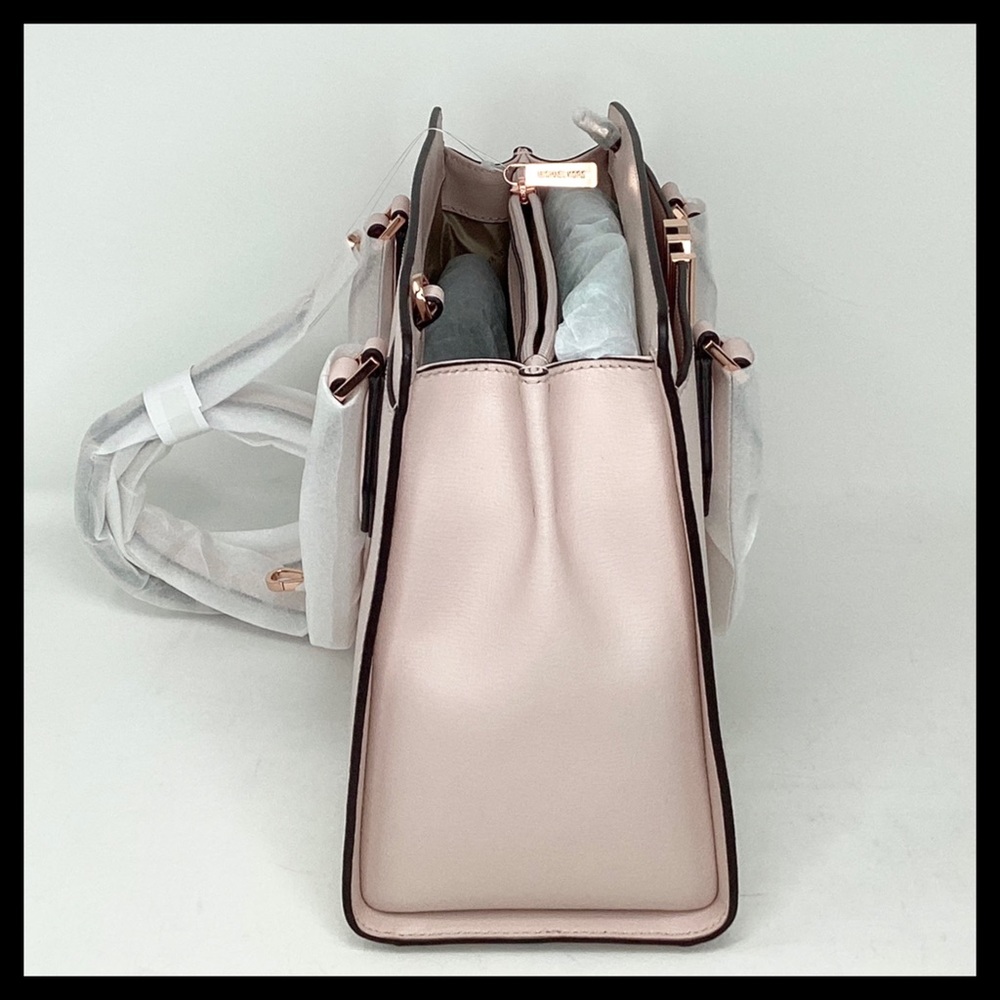 MICHAEL KORS Mott Large Satchel Color: Pink (Powder Blush) - Picture 9 of 16